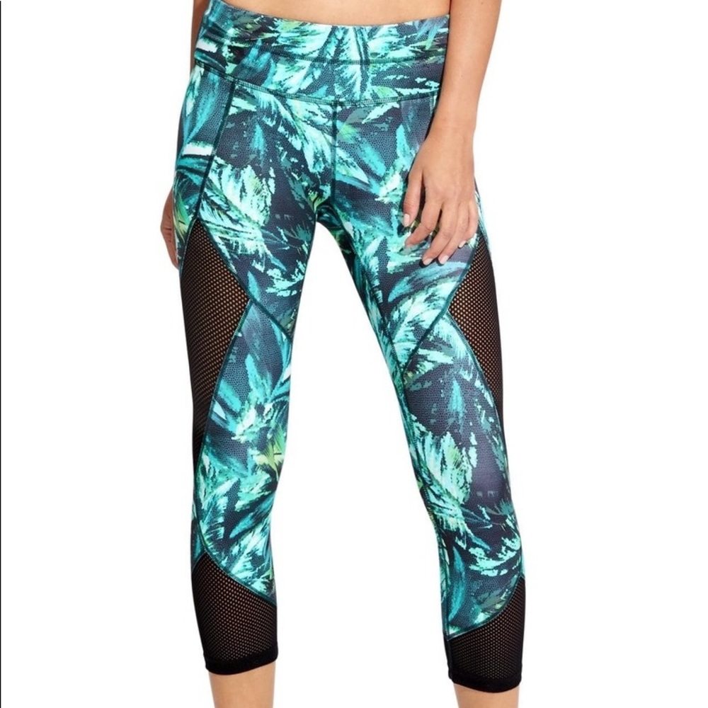 Athleta Tropical Capris with Mesh Panels